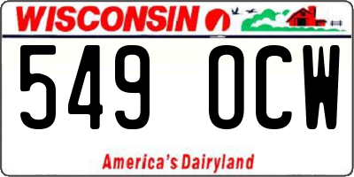 WI license plate 549OCW