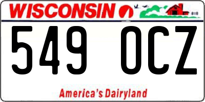 WI license plate 549OCZ