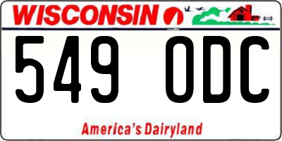WI license plate 549ODC