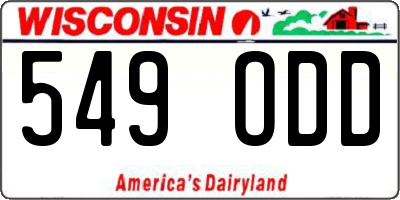 WI license plate 549ODD