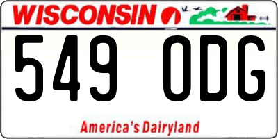 WI license plate 549ODG