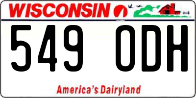 WI license plate 549ODH