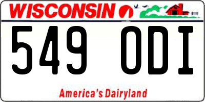 WI license plate 549ODI