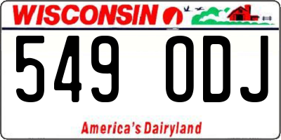 WI license plate 549ODJ
