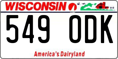 WI license plate 549ODK