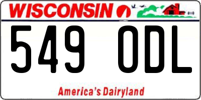WI license plate 549ODL