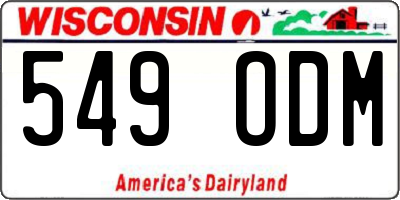WI license plate 549ODM