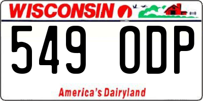 WI license plate 549ODP