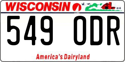 WI license plate 549ODR