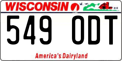 WI license plate 549ODT