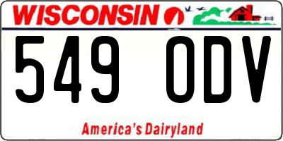 WI license plate 549ODV