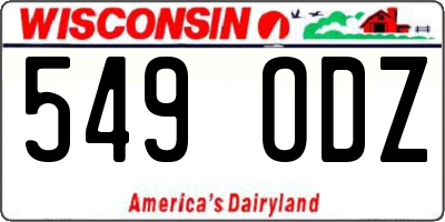 WI license plate 549ODZ