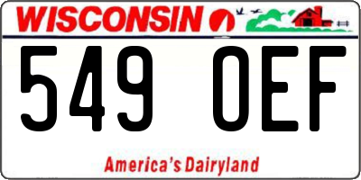 WI license plate 549OEF