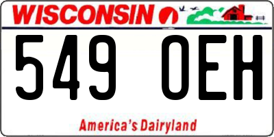 WI license plate 549OEH