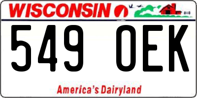 WI license plate 549OEK