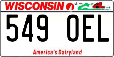 WI license plate 549OEL