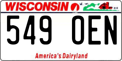 WI license plate 549OEN