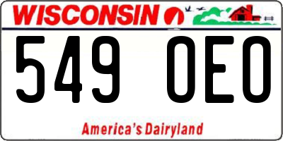 WI license plate 549OEO
