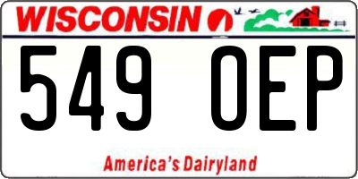 WI license plate 549OEP