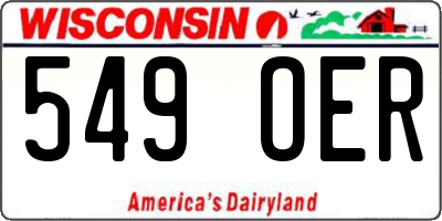 WI license plate 549OER