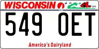 WI license plate 549OET