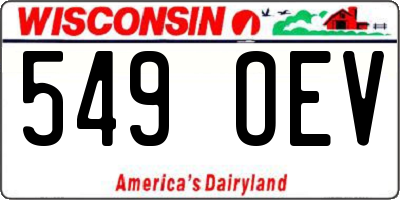 WI license plate 549OEV