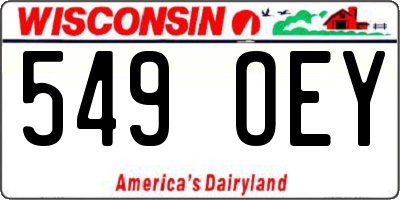 WI license plate 549OEY