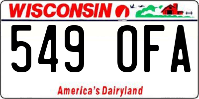 WI license plate 549OFA