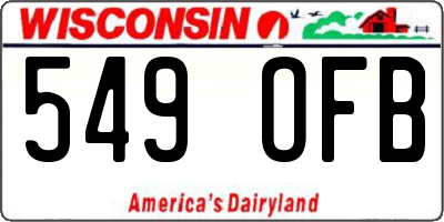 WI license plate 549OFB