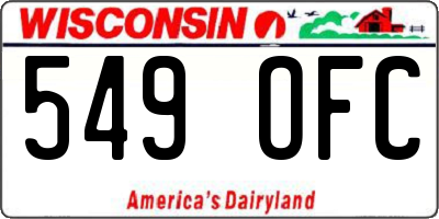 WI license plate 549OFC
