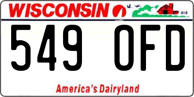 WI license plate 549OFD