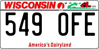 WI license plate 549OFE