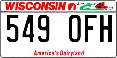 WI license plate 549OFH