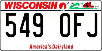 WI license plate 549OFJ