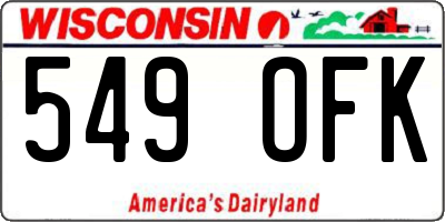 WI license plate 549OFK