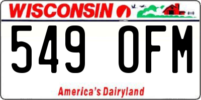 WI license plate 549OFM