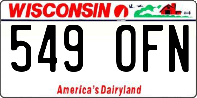 WI license plate 549OFN