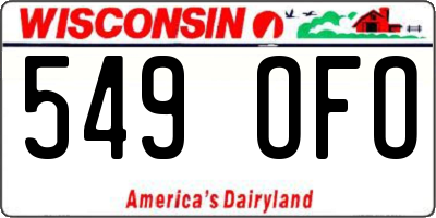 WI license plate 549OFO