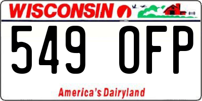 WI license plate 549OFP