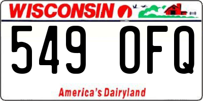 WI license plate 549OFQ