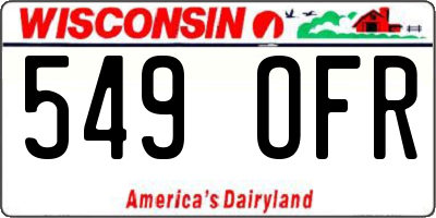 WI license plate 549OFR