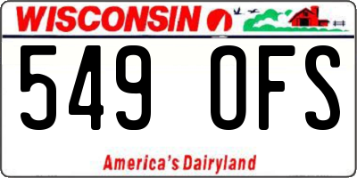 WI license plate 549OFS