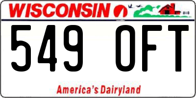 WI license plate 549OFT