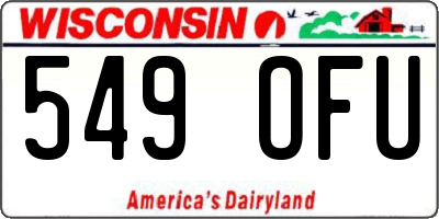 WI license plate 549OFU