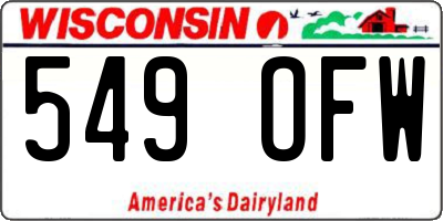 WI license plate 549OFW