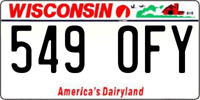 WI license plate 549OFY