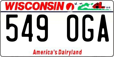 WI license plate 549OGA