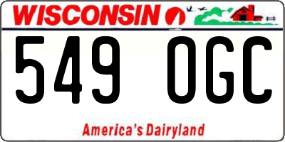 WI license plate 549OGC