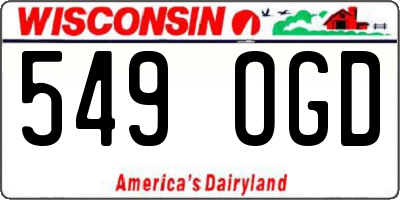 WI license plate 549OGD
