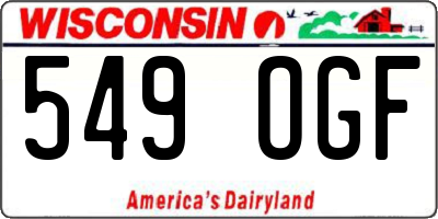 WI license plate 549OGF